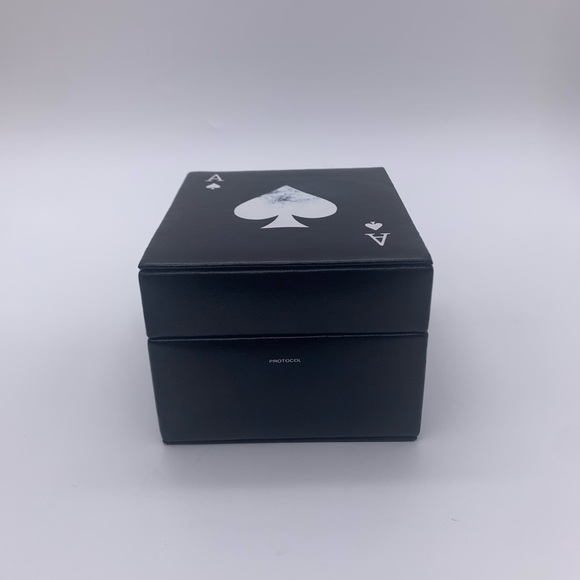 Vintage Man Cave PROTOCOL Ace Glass Coaster Set With Deck Of Cards & Storage Box - Picture 5 of 10